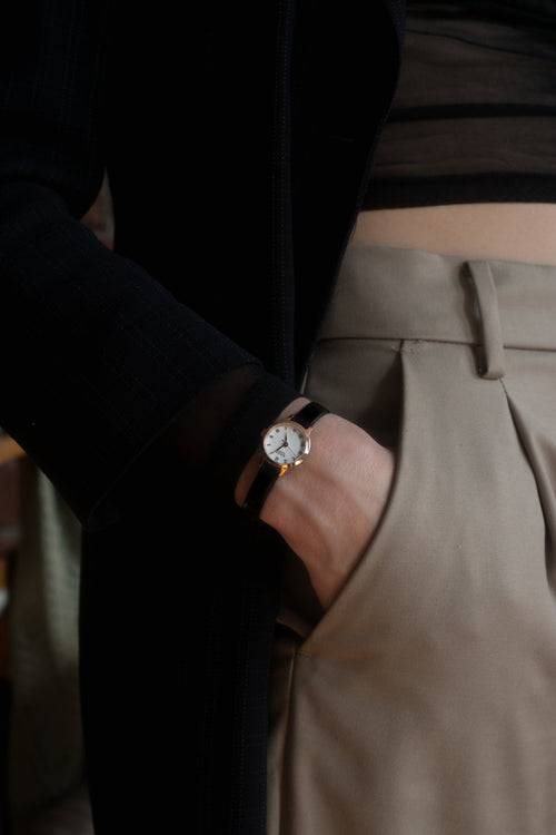 black & rose gold mini watch, 20mm