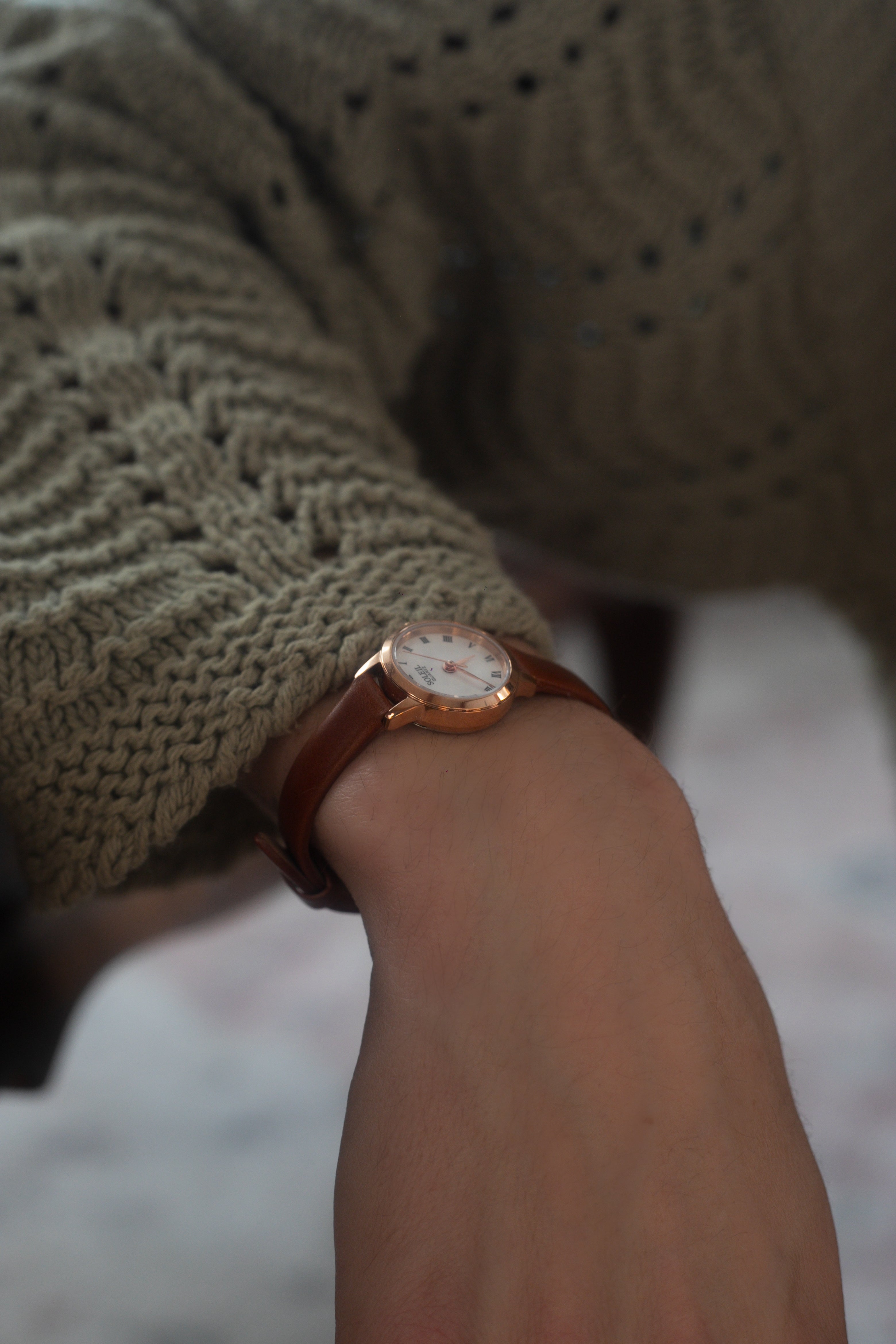 brown & rose gold mini
